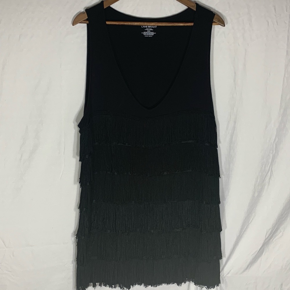 Lane Bryant Plus 22/24 Black Flapper Top
